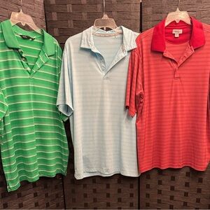 Walter Hagen Men's Polo/Golf shirt Trio - Green, Light Blue, Red